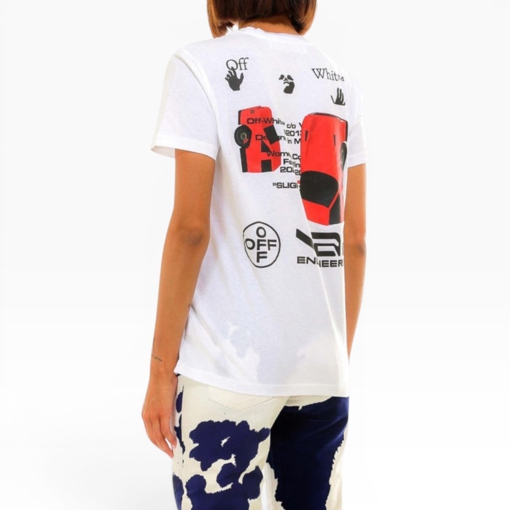 Off-White Virgil Abloh Cars Collection White Graphic‎ Tee Shirt M NWT